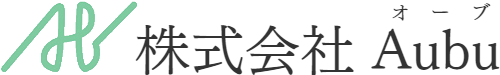 建設系技術者専門の人材派遣会社である株式会社Aubuのロゴマークと社名の表示
